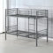 Reinforced Beds, ANMER BUNK BED, Strong Metal Bunk Bed, Exclusive Product, Easy Assembly, Reinforced Mesh Base, Reversible Ladder, Single Over Single (Grey)