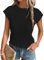 MOLERANI T Shirts for Women - Short Sleeve Ladies Tops Round Neck Blouses Tees Solid Summer Knit T-Shirts Black M