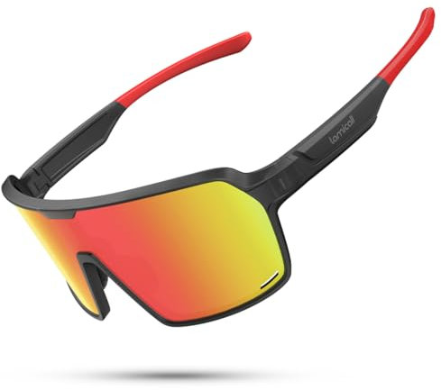 Lamicall XL Fahrradbrille Herren, Schnelle Brille Damen - [29g TR-90 Ultraleicht] Polarisiert Sportbrille Fahrrad mit Verstellbaren Nasenpad & Bügel, UV400 Laufbrille Sonnenbrille für Fahrrad/Laufen