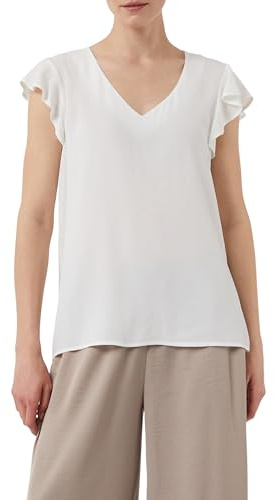 Comma Damen 2163719 Bluse Kurzarm