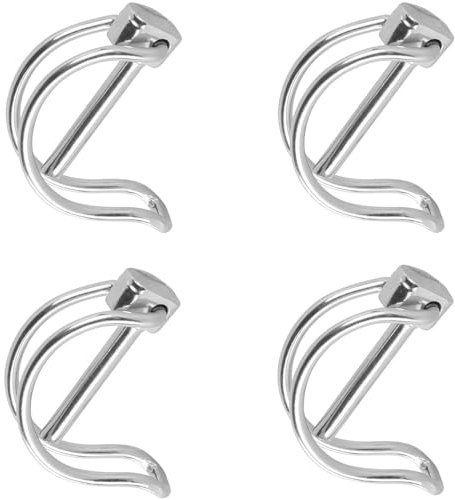 Pasador de tubo plegable, 4 unidades, 10 x 70 mm, pasador de seguridad, con cierre de bloqueo, pasador galvanizado, pasador de seguridad, para césped de granja, jardín