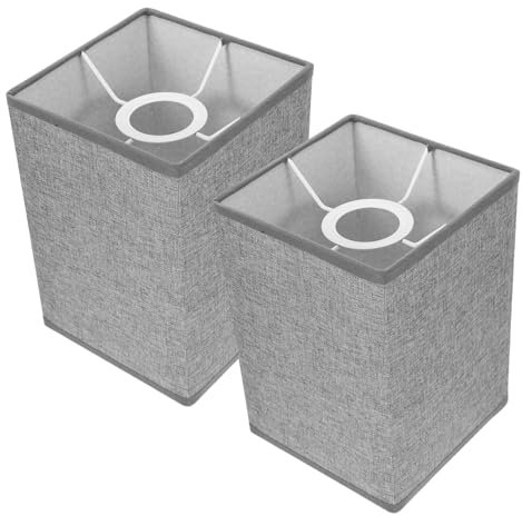 SEWACC 2 Stück Leinen Lampenschirm Moderner Eckiger Lampenschirm für Tischlampe und Stehlampe Abnehmbar und Leicht für Schlafzimmer und Wohnzimmer