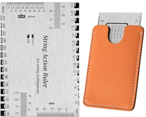 LIQWEI Guitar Action Gauge, Guitar String Action Gauge, Guitars Actions Gauges Ruler Luthier Tools, Bass String Height Gauges Setup Tools for Electric Bass and Acoustic Guitars