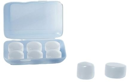 ohrstöpsel 6 stücke Silikon Wachs for Schlafen Schwimmen Gel for Noise Cancelling Wiederverwendbare(White 6pcs)