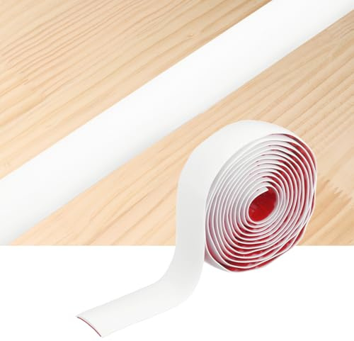 sourcing map Floor Transition Strips, 3 m x 4cm(LxW),White | Self Adhesive Vinyl Flooring Edging Trim,PVC Flooring Flat Divider Strip Cover Strips,for Joining Floor Gaps