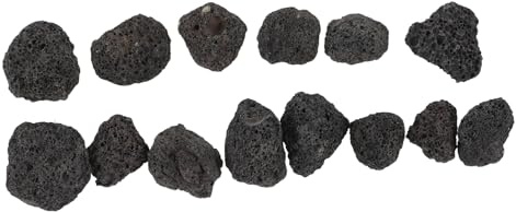 TOYANDONA Natürliches Schwarzes Lava-Gestein Packung Porös Atmungsaktiv Dekorativer Stein für Aquarium Pflanzendeko Teichfilter Sicher für Fische für Topfpflanzen und Wasserspritzschutz
