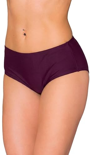 Aquarti Bikinihose Damen mit Mittelhohem Bund | Klassische Bikinihosen für Damen in Unifarben