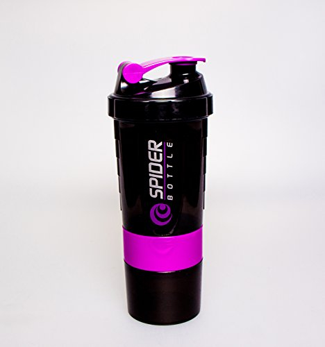 Spider Bottle mini2Go 500ml 16 oz Black/Neon Purple Shaker