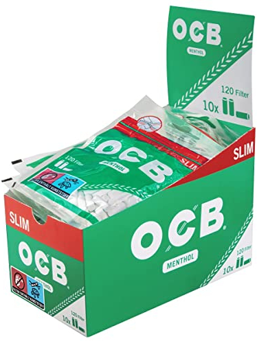 Zigarettenfilter OCB Slim Menthol 10 Beutel à 120 Drehfilter