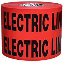 Presco Underground Non-Detectable Tape: 6 in. x 1000 ft. (Red with Black Caution Buried Electric LINE Below Printing)