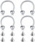 D.Bella 14G Chirurgenstahl Nase Septum Hufeisen Augenbraue Lippe Piercing 10mm Helix Tragus Daith Rook Ohrringe mit Ersatz Spikes Silber Farbe