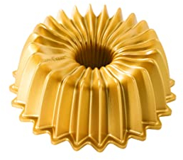 Nordic Ware Sartén Backform Brilliance Bundt para 6 tazas, aluminio dorado, 21 cm x 20,6 cm, NW 93277