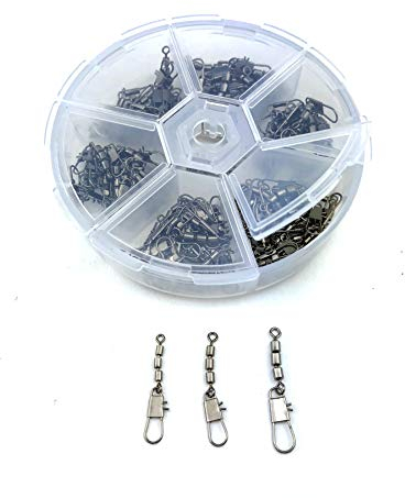Zite Fishing Dreifach-Wirbel Sortiment 60 Stück - Inklusive praktischer Sortier-Box - Angelwirbel-Set Forellen-Wirbel Sbirolino-Angeln 3 Größen