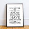 Red Ocean Bathroom Sign For Toilet Loo Funny Framed Print Home Decor Wall Art Gift (A4 Print with Black Frame - Black Never Know What You Have)