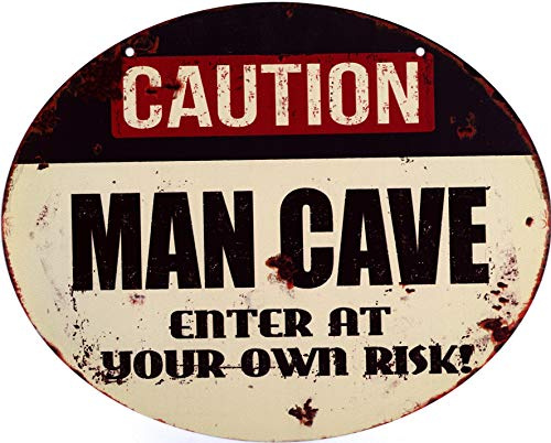 Cartel de Chapa con Texto en alemán Man Cave Zutritt Eigene Gefahr 20 x 25 cm
