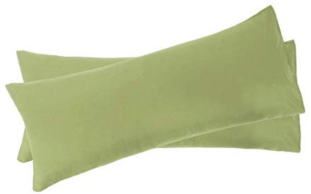 N/A Soft Set of 2 Body Pillow Cover Soft 1800 Series Microfiber Pillow Cases - Fundas de Almohada Completa de 60 Pulgadas para Almohadas corporales, Color Verde Salvia 20 x 60 Pulgadas