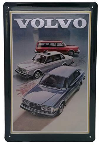 30 x 20 cm Retro Blechschild passend für Volvo Fans, Deko Werkstatt, Garagen, Auto Schild, geprägtes Stahlblech