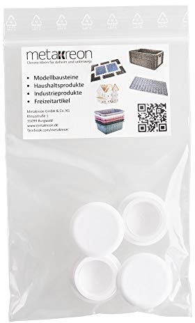 metakreon 4er Pack Stopfen Abdeckkappen für Abstandhalter Handlaufträger Handlaufhalter für Geländer (Weiß)