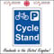 TR382 Cycle Stand Sign Parking Bicycle Bike Carrier Rack Chain Saddle Wheels 200mm x 300mm 1mm PVC Foamex