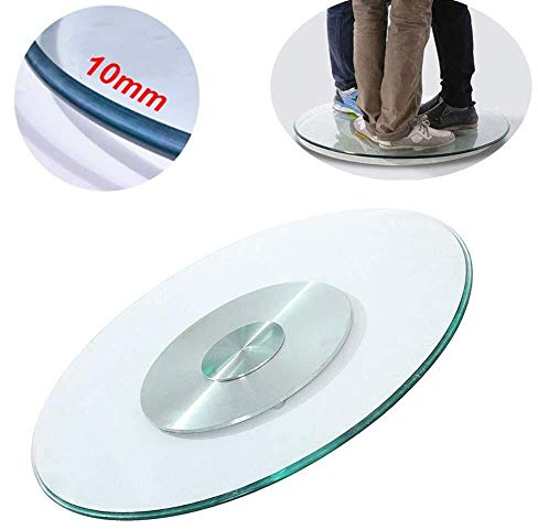 Plato Giratorio Tartas para Servir Bandeja Cristal Vidrio claro giratorias de placa giratoria Lazy Susan, for trabajo pesado de metal común, giro de 360 grados, redondo, de gran diámetro