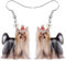 DOWAY Acryl Siberian Husky Chihuahua Beagle Dackel Yorkshire Terrier Mops Hund Ohrringe Hanging Dangle Drop Pet Schmuck für Damen Mädchen Kinder Charme Geschenk (Braun A)