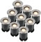HOFTRONIC - 9er Maisy Terrassen Einbaustrahler GU10 Edelstahl Rund 5 Watt 400 Lumen Boden Licht 2700K Extra Warmweiß LED Einbauleuchte IP67 Wasserdicht - Dimmbarer Bodeneinbauleuchte außen