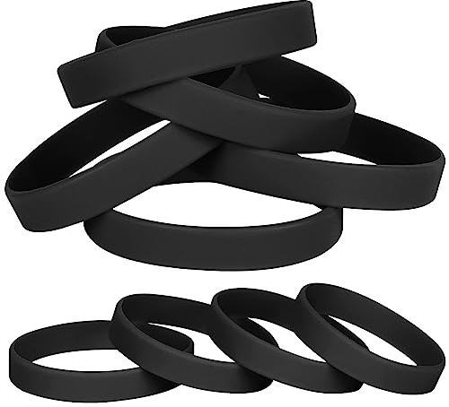 LVNRIDS braccialetti elastici in silicone 25 pezzi, cinturini da polso in gomma Bracciali per Homme femme Nero