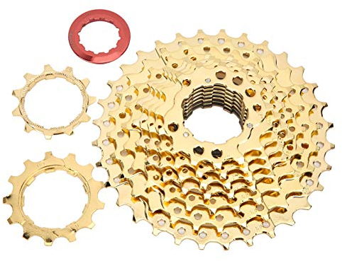 Alomejor Fahrrad Freilauf, Fahrrad Kassette Schwungrad Kettenrad 9-Gang 11-32T Freilauf für Mountainbikes Radfahren Ersatz Gold
