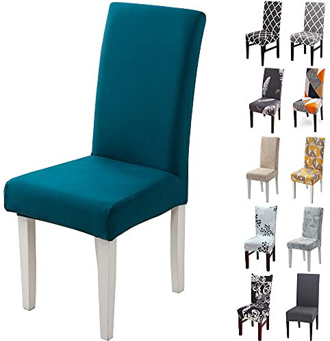Housse de Chaise, 6 Pieces Extensible Amovible Lavable Moderne Couverture de Chaise pour Salle à Manger Slipcover-Décoration Bouquet de Mariage, Hôtel, Restaurant