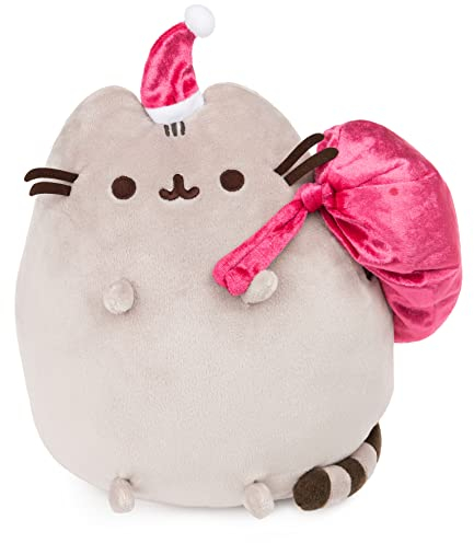GUND Santa Claws Pusheen Holiday Plüschtier Katze, Grau und Rosa, 24,1 cm