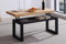 PEGANE Table Basse relevable en Bois Coloris chêne Sauvage/Pieds Noir - Longueur 120 x Profondeur 60 x Hauteur 47 cm