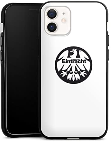 Silikon Hülle kompatibel mit Apple iPhone 12 Case schwarz Handyhülle Eintracht Frankfurt Adler Logo