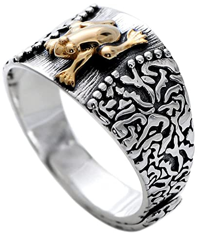 Ringe für Frauen Frauen Verstellbare Offene Ringe - Frauen Verstellbarer Ring,S925 Vintage Carved Totem Lucky Toad Neuheit Öffnung Fingerring für Hochzeit Geburtstag Party Schmuck