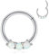 AROWRO Knorpel Daith Helix Ohrringe Creolen Daith Piercing Schmuck Nasenringe aus Chirurgenstahl 316L Septum Clicker Nasenring Weißer Opal Intarsien 16G 10mm Silber