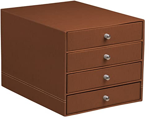 Rhodia 194569C Box mit 4 Schubladen, 24,8x32,7x22,8cm, Kunstleder Kupfer