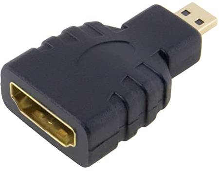 SeKi HDMI Adapter HDMI A Buchse auf Micro HDMI D Stecker, Buchse auf Stecker; vergoldete Anschlüsse - Schwarz, 85116