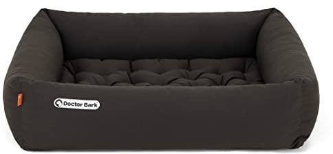Doctor Bark Hundebett Orthopädisch - Waschbar bis 95°C, Geruchsfrei & Hygienisch - Kuscheliger Hundekorb Mittelgroße Hunde mit Hundematratze (M - 80x70 cm, Braun)