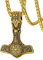 FaithHeart goldener Mjölnir Anhänger für Herren Männer Thors Hammer Halskette mit Kompass Anhänger für Vatertag Weihnachten