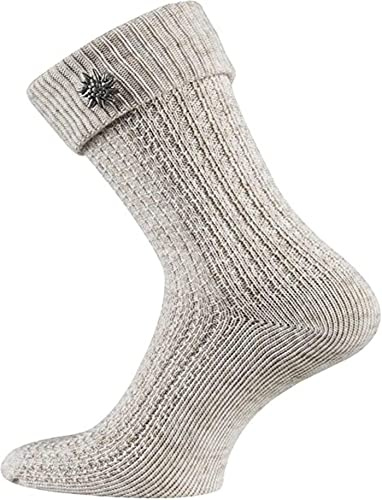 1 Paar Trachtensocken mit Edelweiss-Sticker und zusätzlicher Garantie