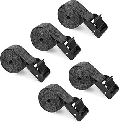 Folgtek 5pcs Trail Camera Straps Game Camera Tree Mounting Straps Portable UV Resistant and Foldable Nylon Fiber Belt, Hunting Camera Tree Strap Belts Kit 145cm, Trail Cameras Accessory (Dark Grey),
