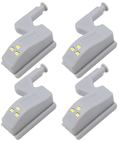 SEAFRONT 10 Sets Scharnier LED Licht Hohe Schranktür Lichter Scharnier LED Licht Helligkeit ABS Schrank mit 3 Lampenperlen Lichter für Kleiderschrank Schrank (Warmes