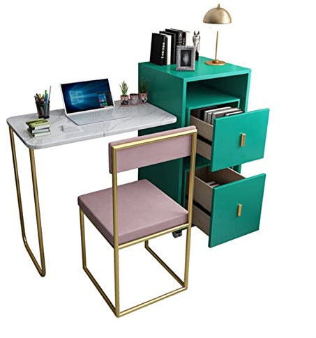 Table de Bureau Table d'ordinateur portable de table pliable de luxe lumineuse avec roulettes mobiles multifonctionnelles multifonces d'une bibliothèque d'une bibliothèque de bureau de bureau Bureau d