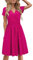 STYLEWORD Damen Sommerkleid Kurzarm V-Ausschnitt Kleider Einfarbig Kleid Strandkleid Mit Taschen(Rosa,Mittel)