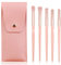 Ensemble de Pinceaux Fard à Paupières Portable Rose avec Sac de Voyage par ENZO KEN, Petit Pinceau Contour Du Nez, Pinceau pour Les Yeux Végétalien, Pinceaux Fard à Paupières Professionnels.