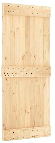 vidaXL Porte, Porte Coulissante, Porte Suspendue d'Entrée Grange Cuisine Garage Chambre à Coucher Maison Intérieur, Bois Massif de Pin