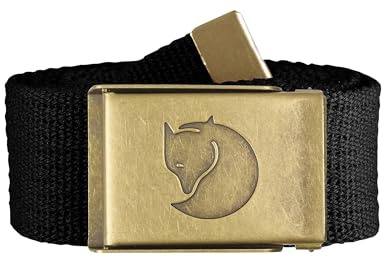 Fjällräven Canvas Brass Belt 4cm - Black ONE SIZE Black