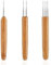 3 Stück 0,5 mm Dreadlock Häkelnadel Bambus Nadel Weben Häkeln, Dreadlock-Haken für Haare, Häkelnadel-Set mit Bambusgriffen, Ideal für Dreadlocks, Zöpfe, Perücken und mehr, 1 Haken,2 Haken,3 Haken