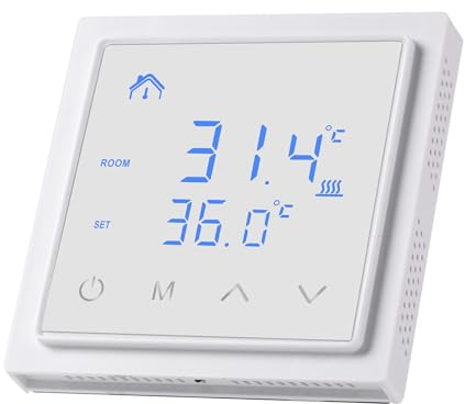 Weytoll Raumthermostat, Smart Thermostat 16A, Für Wasser Fußbodenheizung Temperaturregler Wandthermostat, Digitales Unterputz Thermostat, Digital Thermostat Raumthermostat Fußbodenheizung Wandheizung
