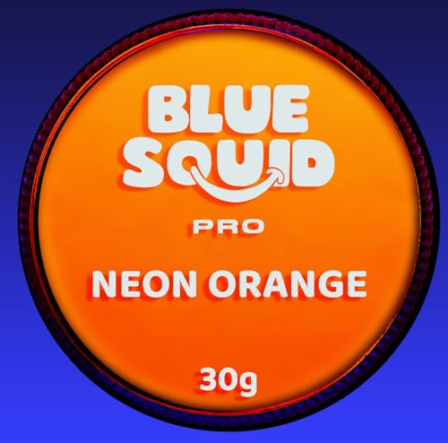 Blue Squid PRO Schminke Face Paint und Bodypaint - Neon Orange (30g), Face und Bodypaint Farbe für Erwachsene, Kinder, Fasching und SFX