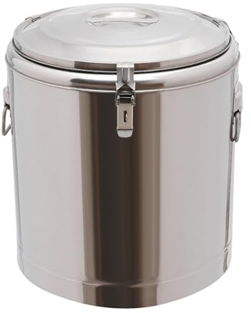 TaNeHaKi Edelstahl Thermotransportbehälter 20/40L Edelstahl Nahrungsmittelwärmer Eimer Milchkanne Edelstahl mit Deckel Transportkanne Edelstahl Thermobehälter für Milch Saft Kaffee (40L)